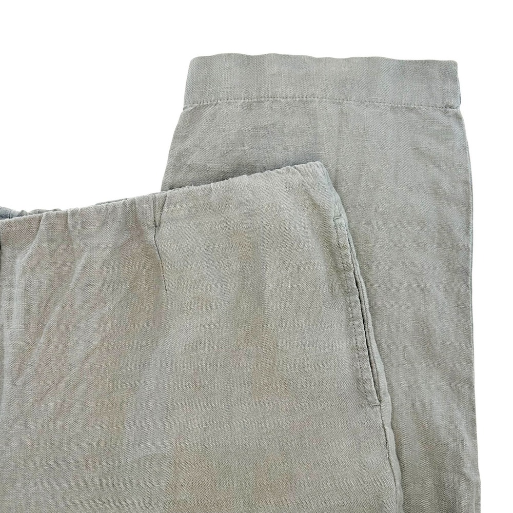 J. JILL 100% Linen Wide Leg Pull On Pants • Large Tall • gray • coastal chic - Picture 2 of 7